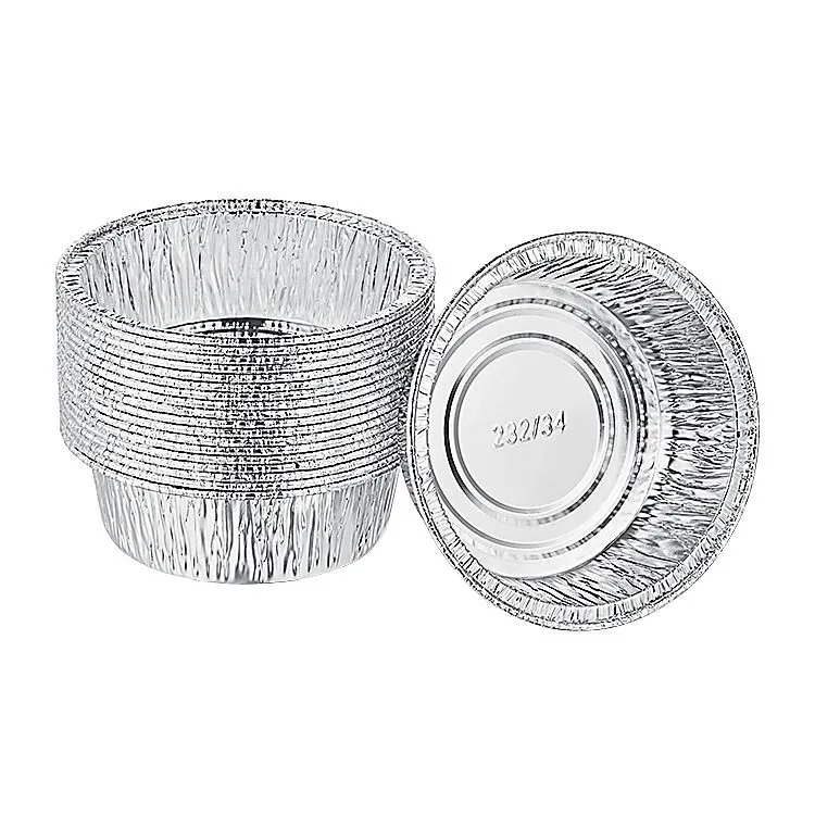 ढक्कन के साथ गोल एल्यूमीनियम ट्रे